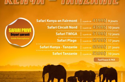 Kenya - Tanzanie - Safari priv&eacute;