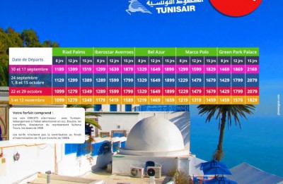 Sp&eacute;ciaux Tunisie - s&eacute;jours en tout inclus