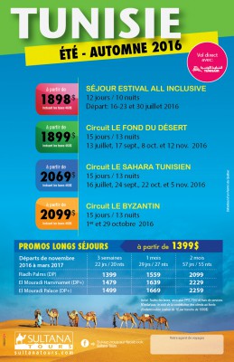 Tunisie - &eacute;t&eacute; - automne 2016