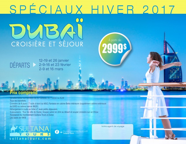 Duba&iuml; croisi&egrave;res et s&eacute;jours - sp&eacute;ciaux hiver 2017